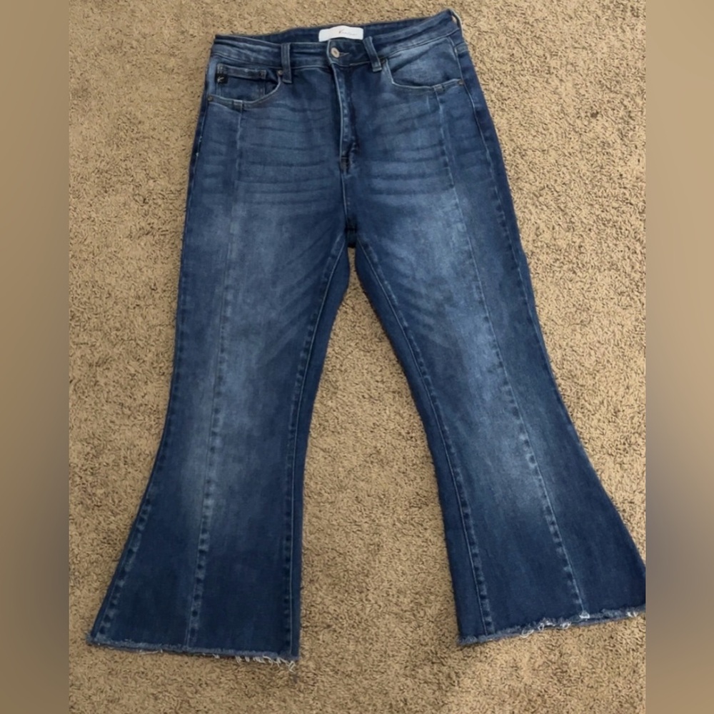KanCan Blue Flared Wide-Leg Jeans